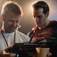 Zack Snyder and Superman (Henry Cavill) on the set of BvS. Cavill is back this time, but his part in the story is a mystery.